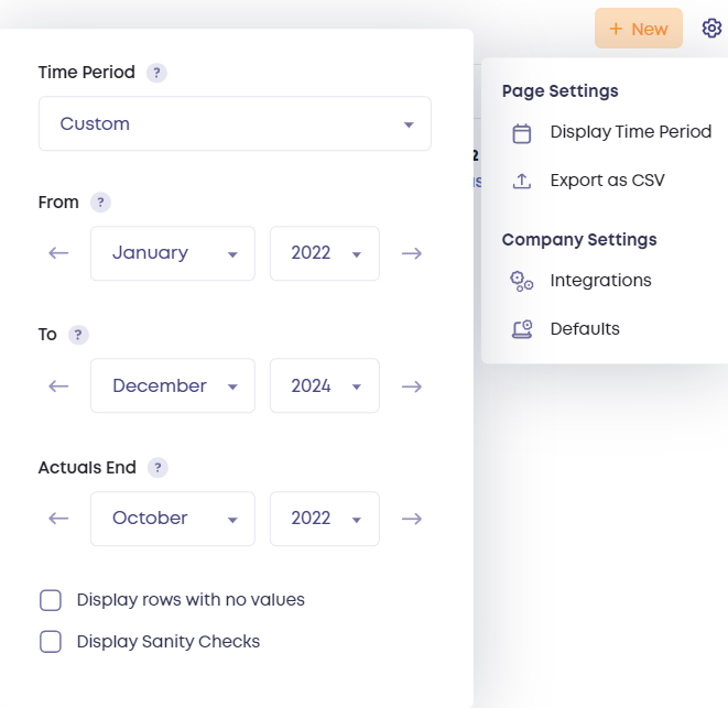 Move Worksheet Actuals foward by one month